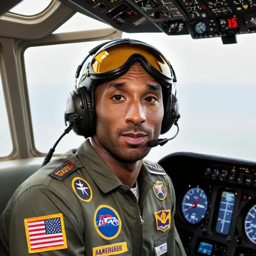 Prompt: make kobe bryant a pilot
