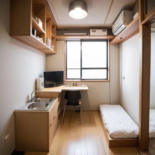 Prompt: tiny japanese apartment