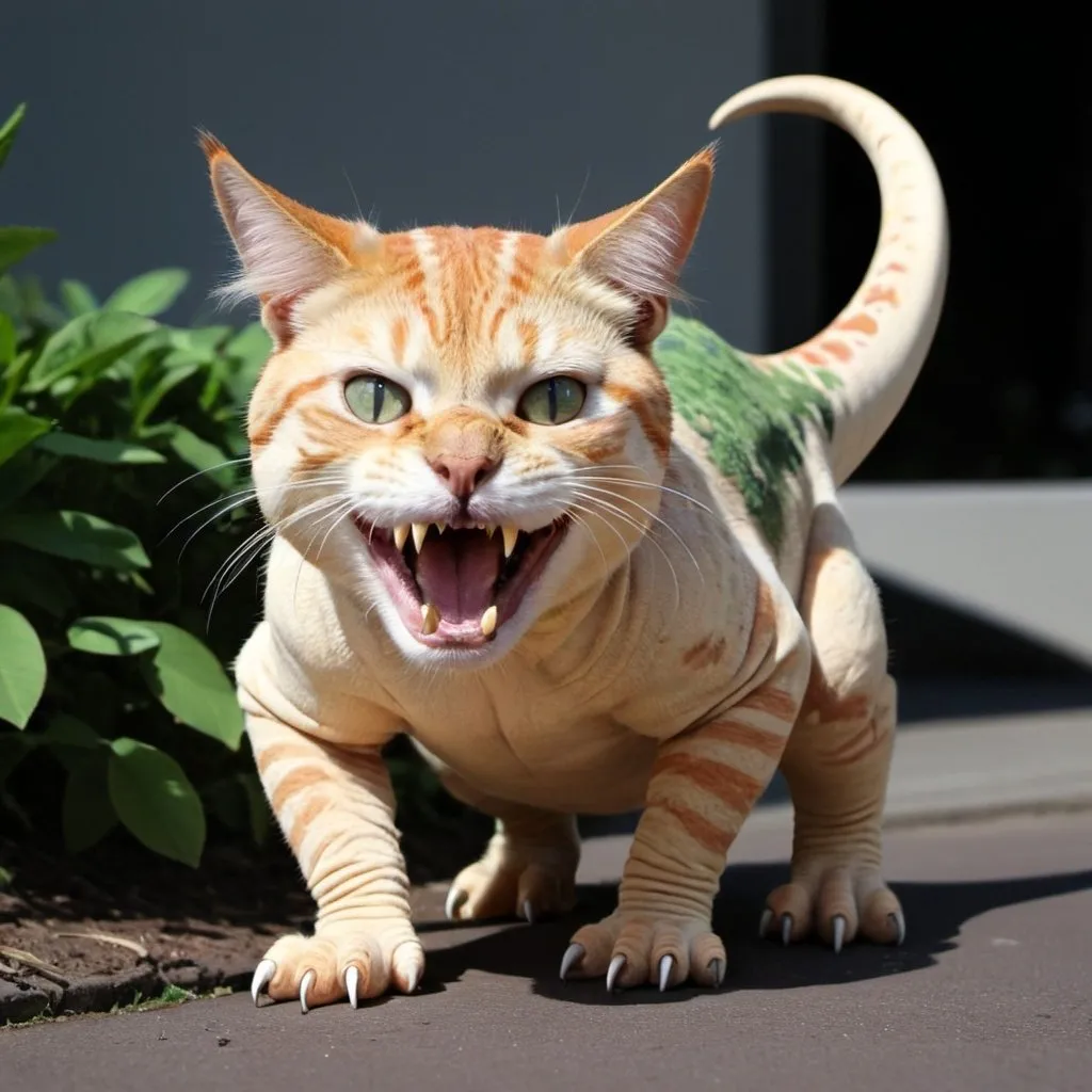 Prompt: Dinosaur cat