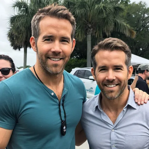 Prompt: A fun day with Ryan Reynolds in Florida