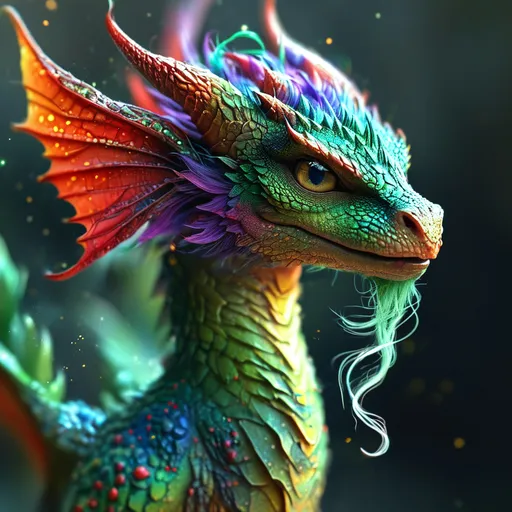 Prompt: Fantastic magical dragon, vivid colors, extremely detailed