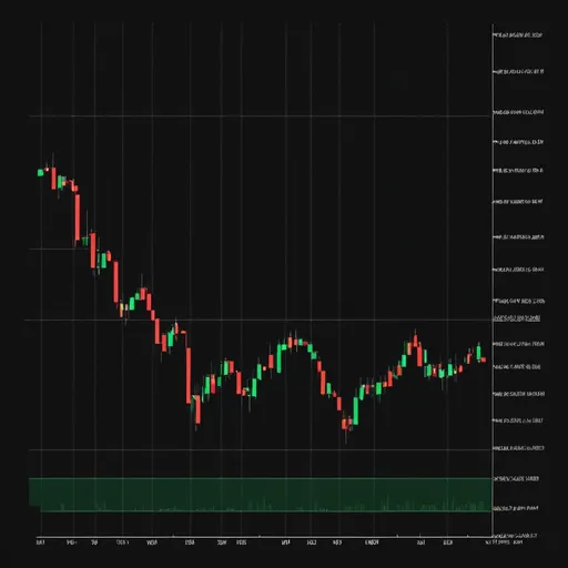 Prompt: Please make a trading chart pattern with a black background that is going upward