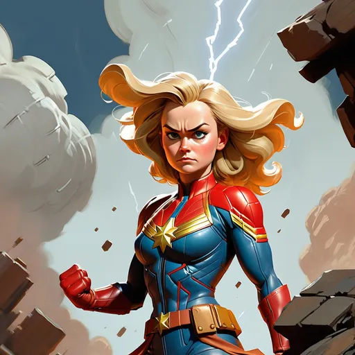 Prompt: (chemigram:1.4), Captain Marvel, strong wind, inspired by Chrono Trigger, (art by Norman Rockwell:1.05), (art by Frank Frazetta:1.1), (art by Mobeius:0.85), (art by Ismail Inceoglu:1.2), super nintendo style, extremely close shot , looking at viewer,technical sketch
