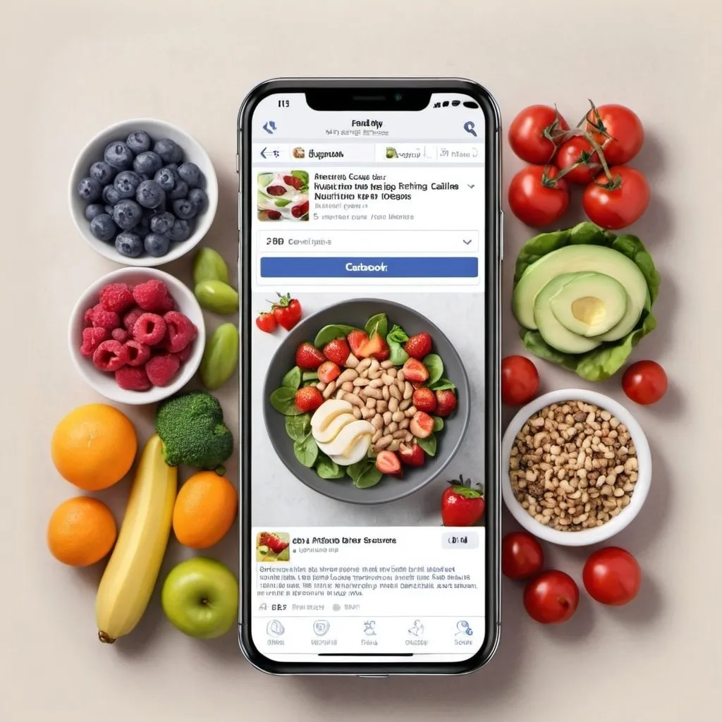 Prompt: A well converting facebook ad image for a nutrition app that helps people to get rid of counting calories