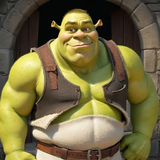 Prompt: Shrek with a Sixpack 