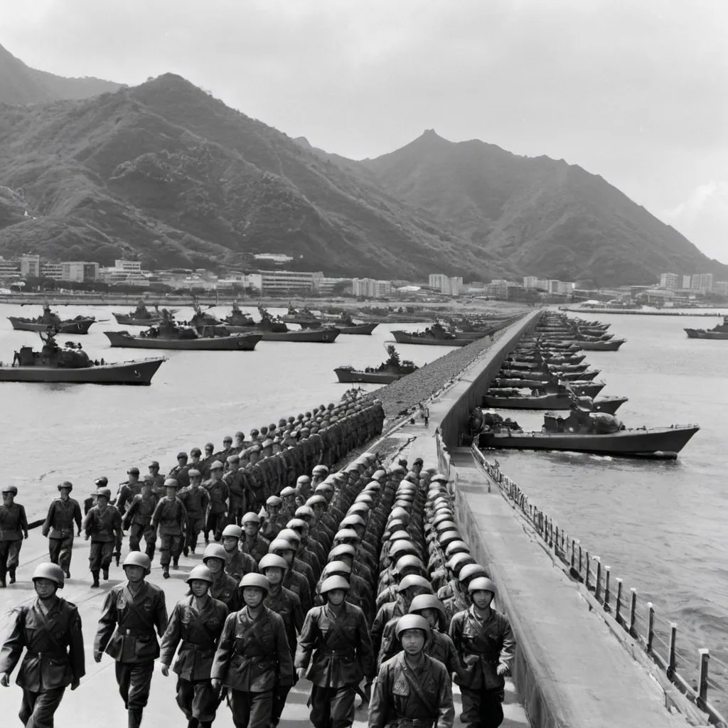 Prompt: Chinese troops land on Keelung city Taiwan circa 2026