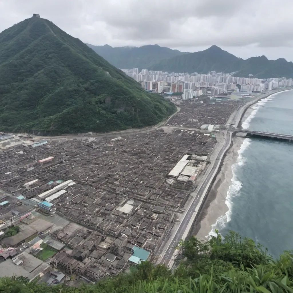 Prompt: The fall of Keelung city to the Chinese army circa 2026