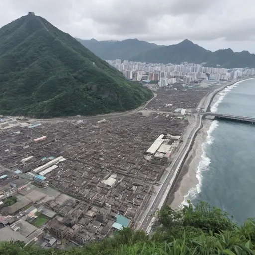 Prompt: The fall of Keelung city to the Chinese army circa 2026