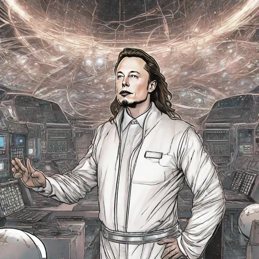 Prompt: Elon musk as techno jesus saving the world 