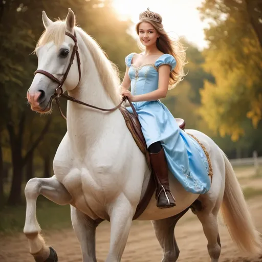 Prompt: Beautiful princess riding a horse