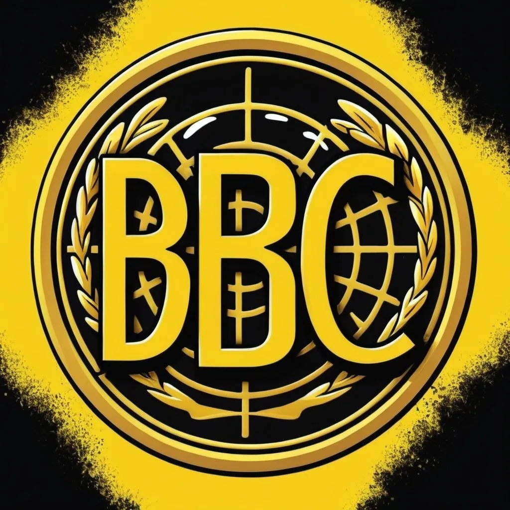 Prompt: un logo pour un gang qui sappelle BBC style comic en jaune

