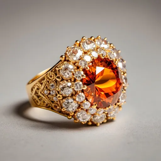 Prompt: a close up of an extravagant gem stone gold ring