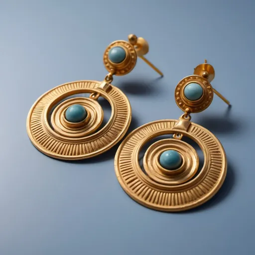 Prompt: a close up of ancient greek style earrings