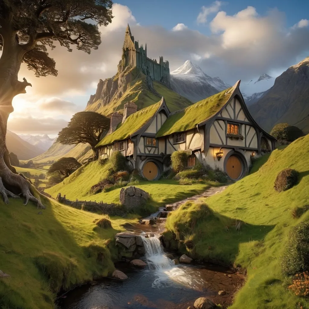 Prompt: The glourious and beautiful Middle Earth