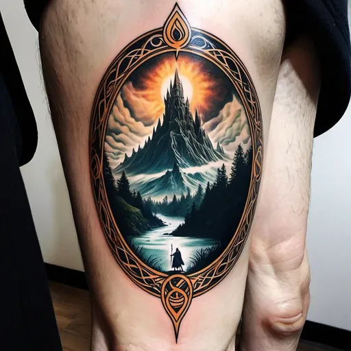 Prompt: The lord of the rings tattoo