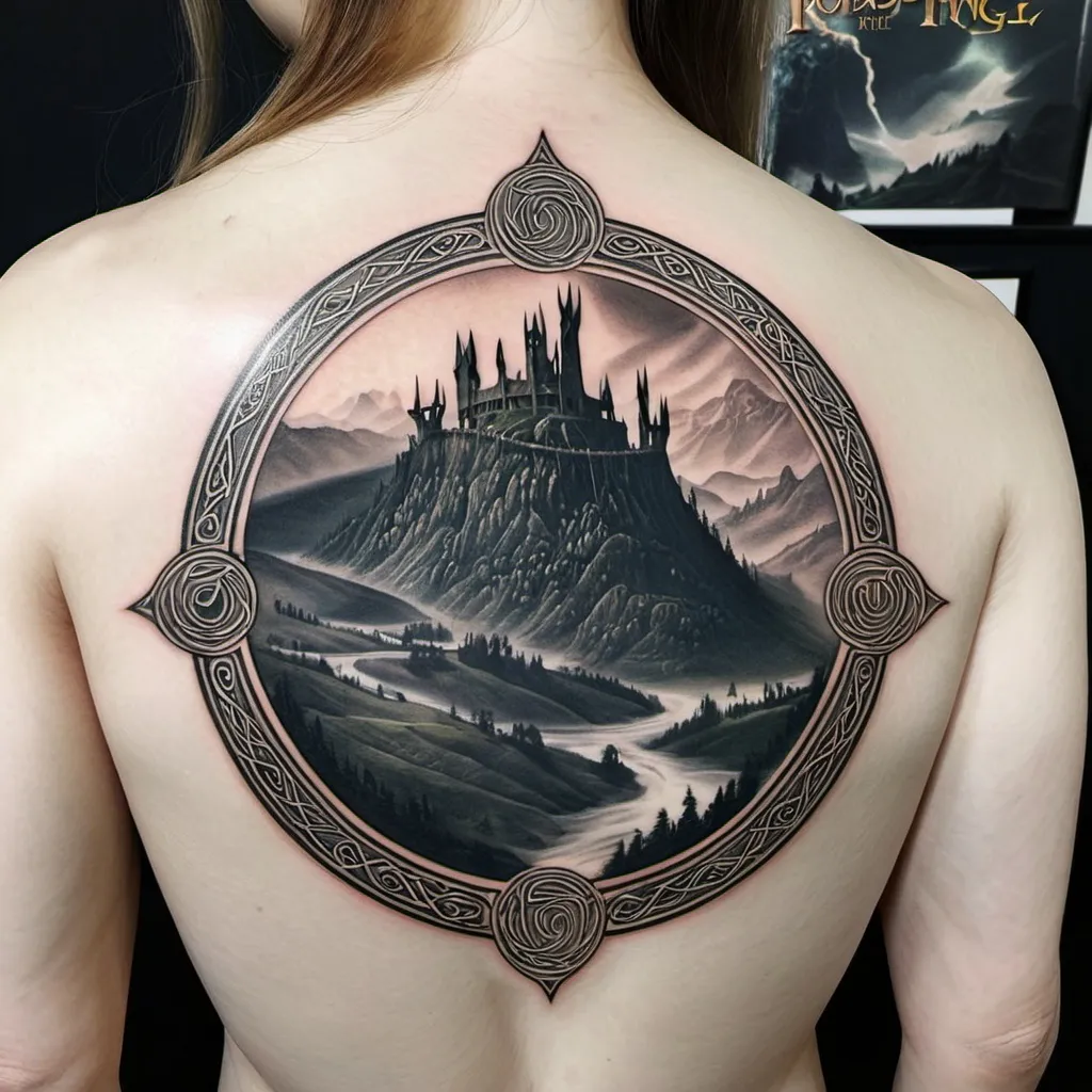 Prompt: The lord of the rings the fellowship of the ring tattoo