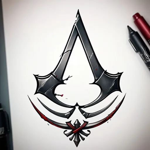 Prompt: The most BEAUTIFUL and INCREDIBLE Assassin's Creed logo for a tattoo