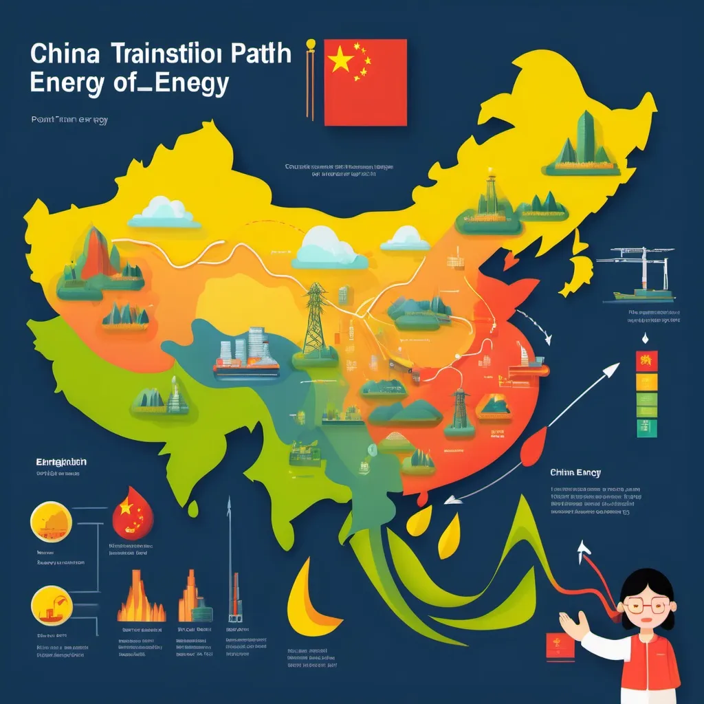 Prompt: Now I am doing a powerpoint about China's Path of Energy Transition in the New Era.Please draw an illustration for my PowerPoint.