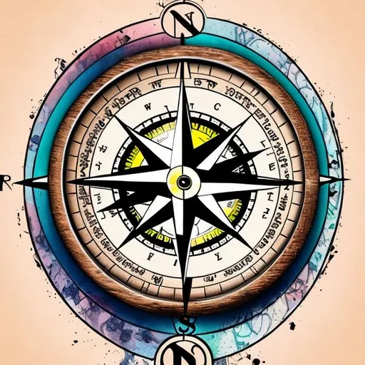 Prompt: A compass in the style if Dali.
Colourful with the compass melting
Tattoo design