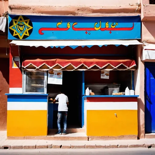 Prompt: 
A youth sandwich shop in Morocco