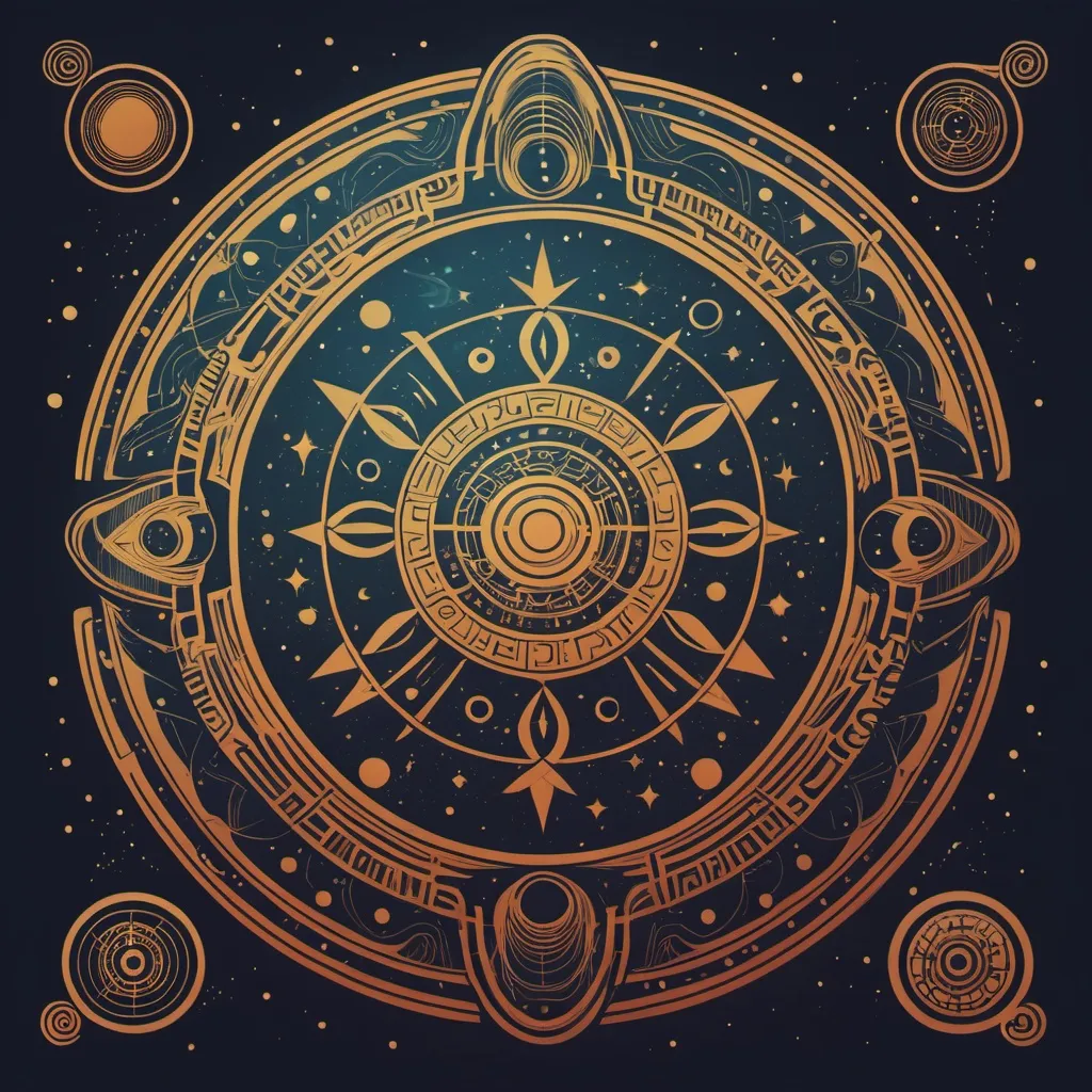 Prompt: Create a logo inspired by cosmic tapestry which takes us to solve the quest of ancient history. Take hint from logo of Ancient secrets by Mazayr, Rich towers 