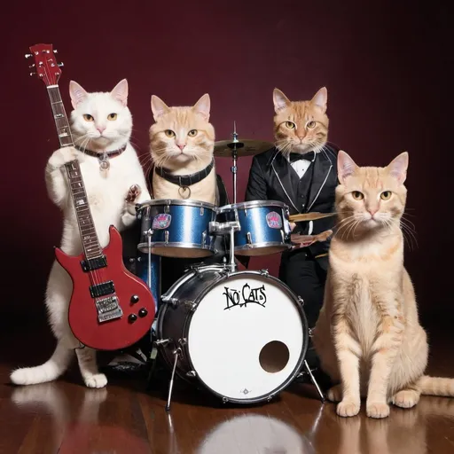 Prompt: rock band called no cats allowed