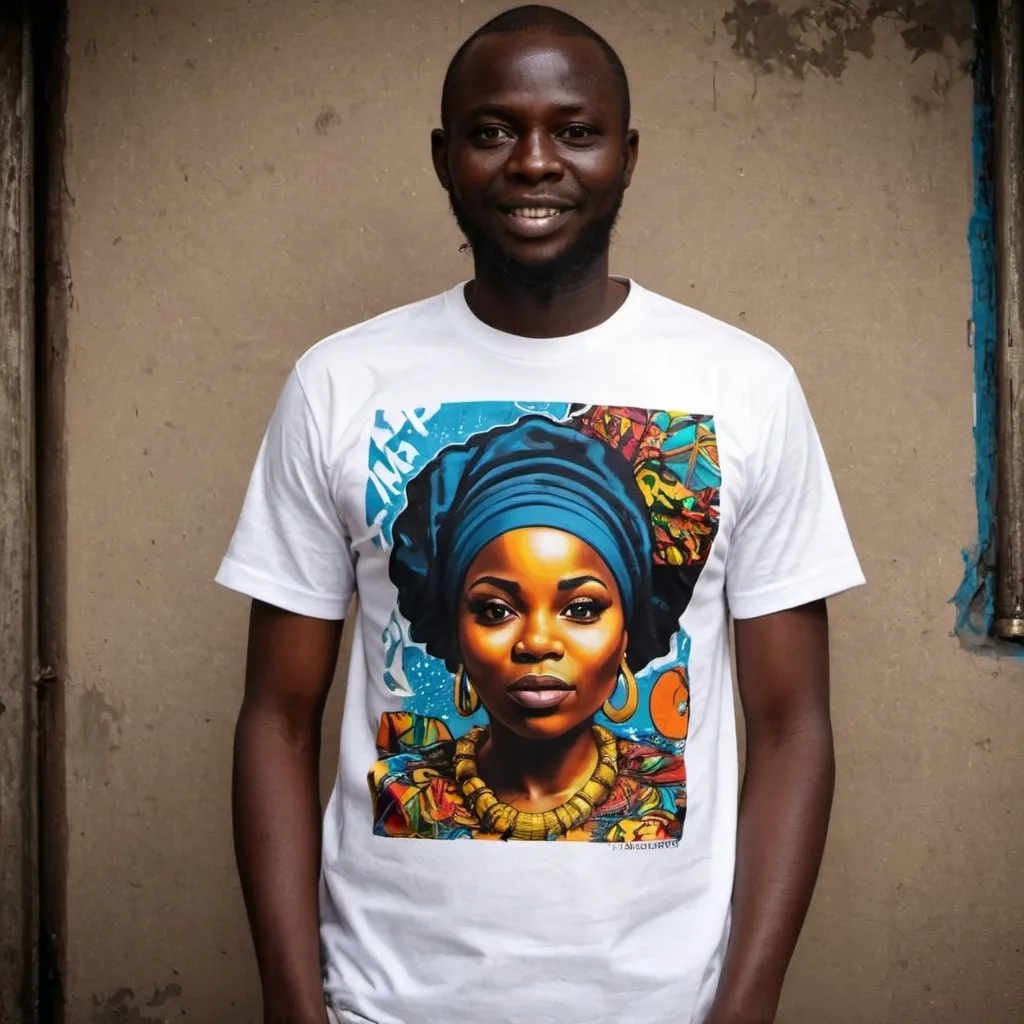 Prompt:  inspire by Lagos street art for tshirt production

