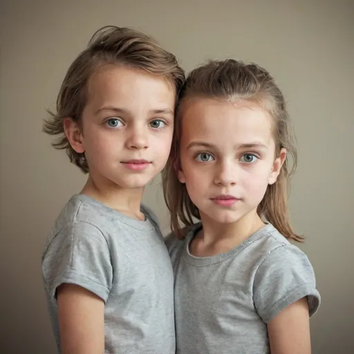Prompt: Twins, a boy and a girl