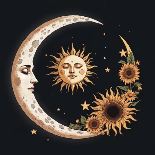 Prompt: the moon and sun aesthetic