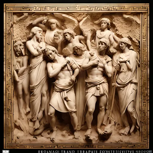 Prompt: trap music album cover art in roman style
