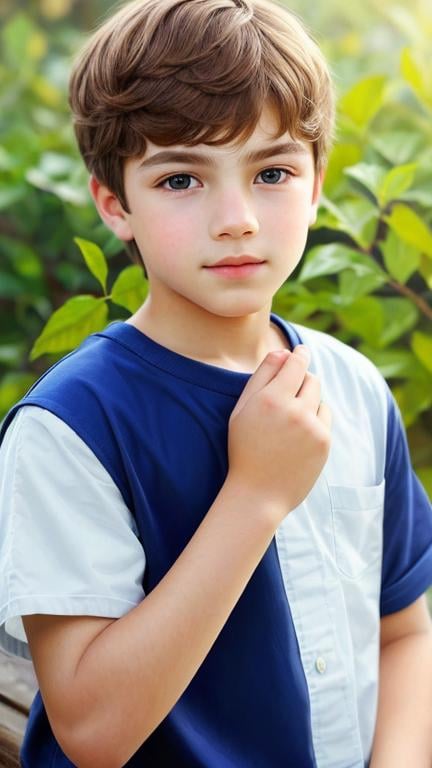 Prompt: Realistic portrait of a beautiful young boy, oil painting, soft natural lighting, detailed facial features, clear and expressive eyes, flawless skin texture, high quality, realistic style, peaceful and serene atmosphere, gentle and warm tones