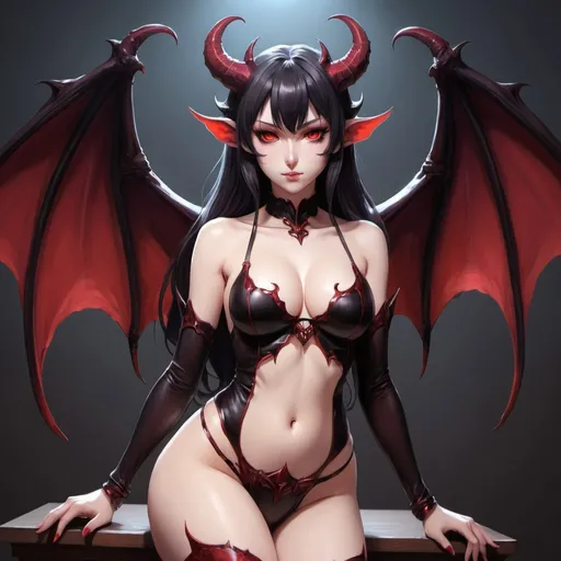 Prompt: Fullbody High quality artistic Hot anime girl succubus