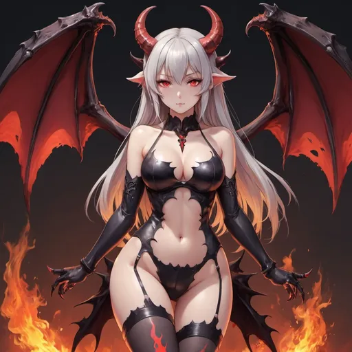 Prompt: Fullbody High quality artistic Hot anime girl demon