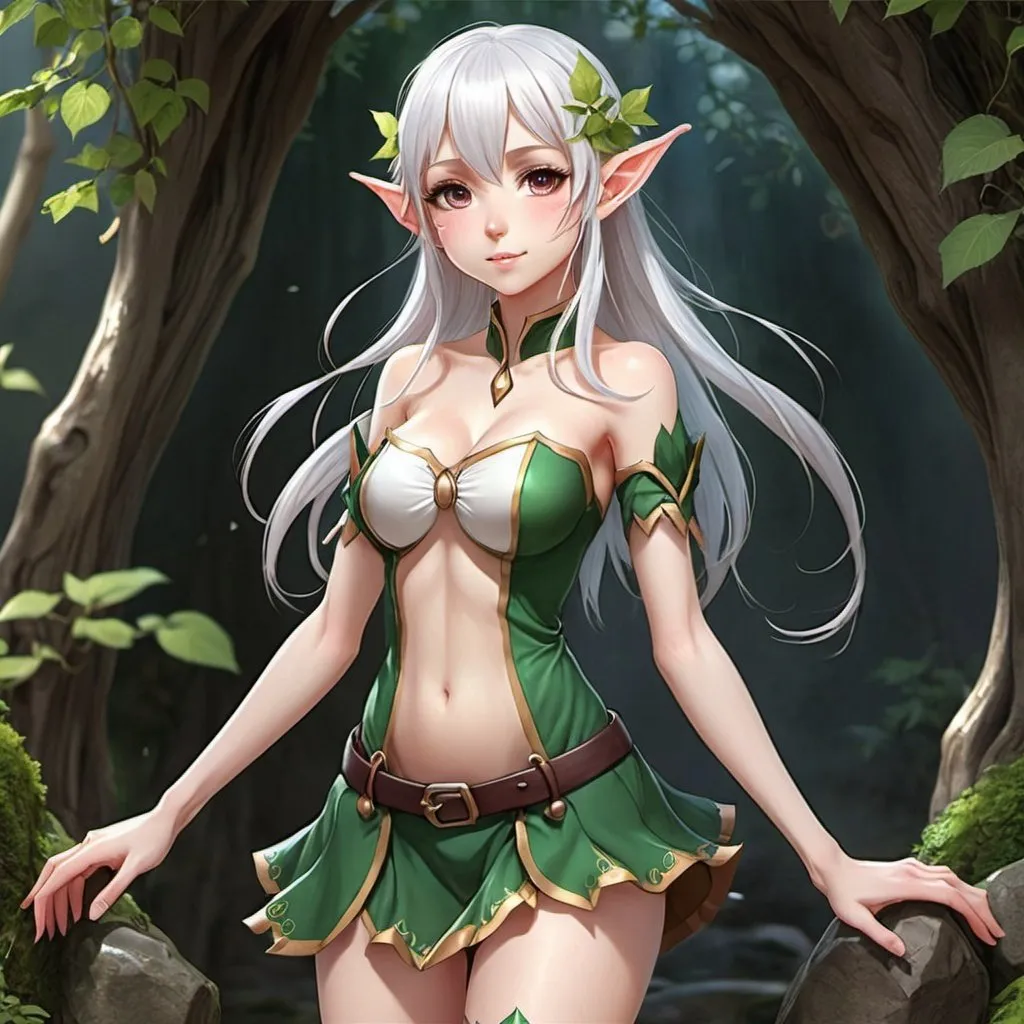 Prompt: Hot cute fullbody anime elf girl