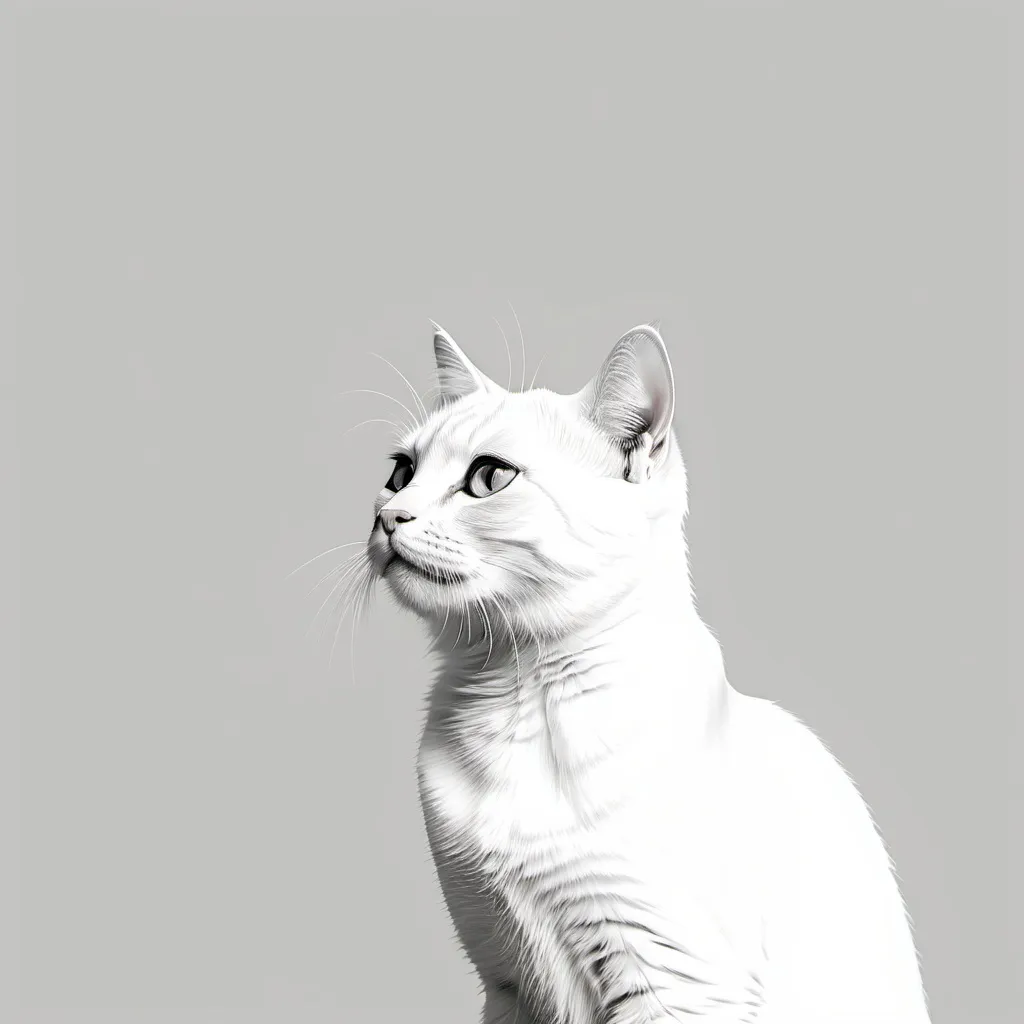 Prompt: very very minimalistic cat looking towards the top right corner of the screen lines etc not realistic