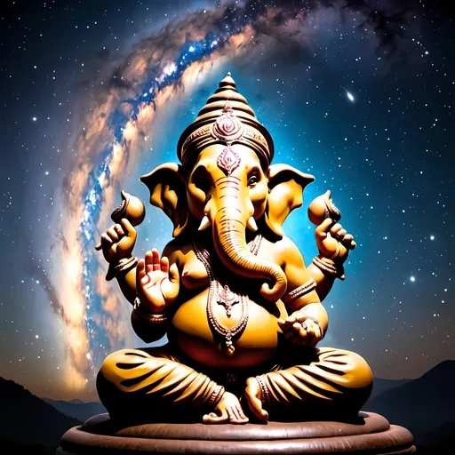 Prompt: Lord ganesha overlooking milky way galaxy 