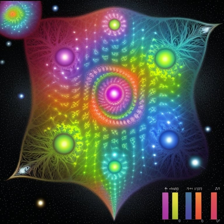 Prompt: colorful exploration of the intricate details of a fractal equation, mathematical patterns unfolding in infinite complexity, style of  Benoit B. Mandelbrot
