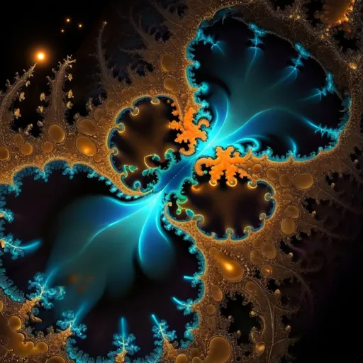 Prompt: The bioluminescent fractal that the Mandelbrot set wished it was