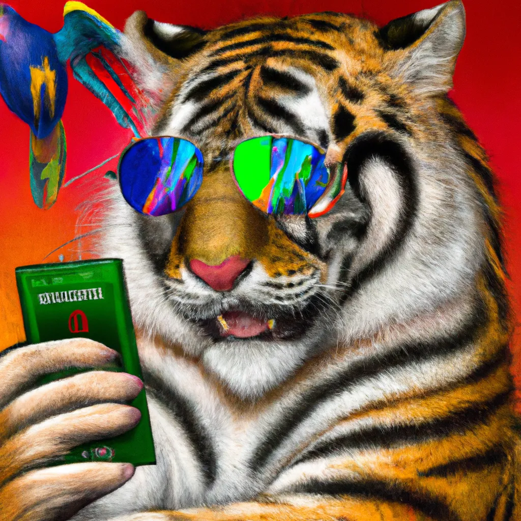 Premium Vector | A tiger with sunglasses on and a white background