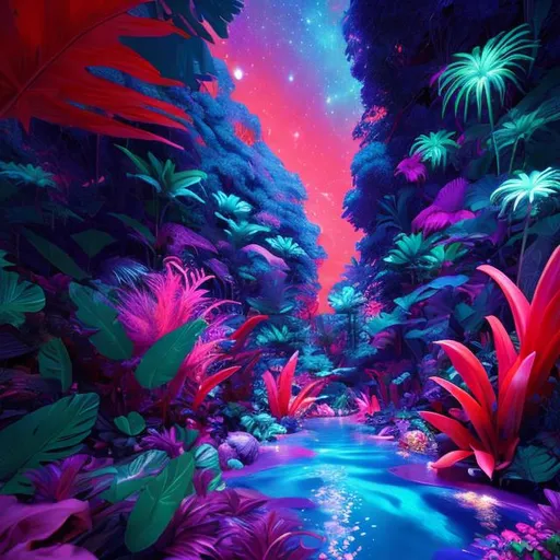 Prompt: (((Neon ORANGE)+RAZBERRY-PINK))colored tropical ~~~~rainforest)🏝🌌 in deep space~~}🔮🌌 bold&thick rich colors &shapes } contourd immerse} tilt-shift 》} 8KHDR VAPORWAVE STYLE ♤GALACTIC 🔮DREAMWAVE dreamscape rainforest NFT"