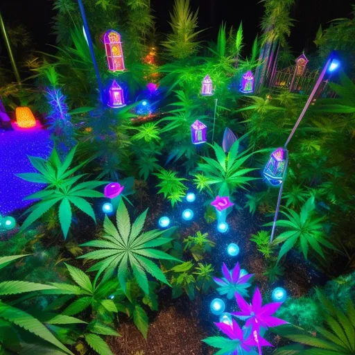 Prompt: 
(>BLACKLIGHTED<)(> SPEEDPAINTED <][)ENCHANTED]]
((MAGICAL 🌈  "marijuana" garden))  (UTOPIA)"ON LUSH&VIBRANT  (AMAZONIAN) ((RAINFOREST1))
