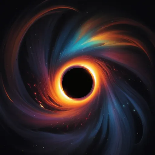 Prompt: A magical colorful black hole shot like a fireball