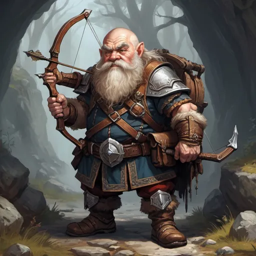 Prompt: An old fantasy style dwarf with a crossbow


