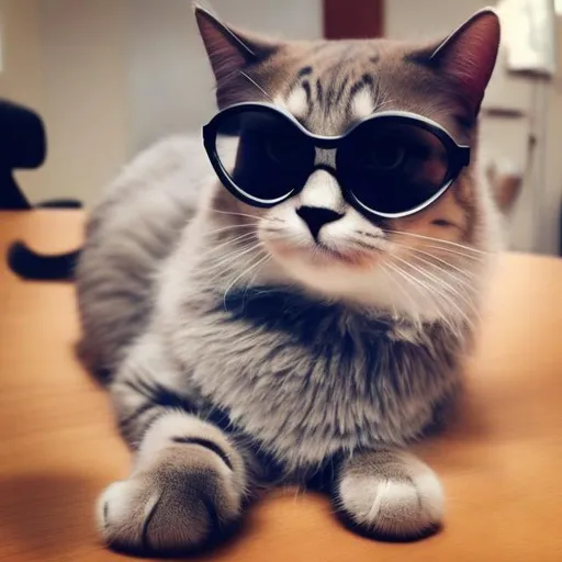 Prompt: future cat with cool glasses
