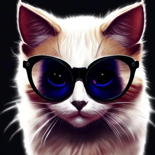 Prompt: e.g. A emo cat with cool glasses