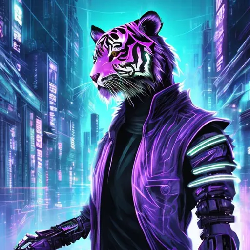 Prompt: cyber punk anime tiger