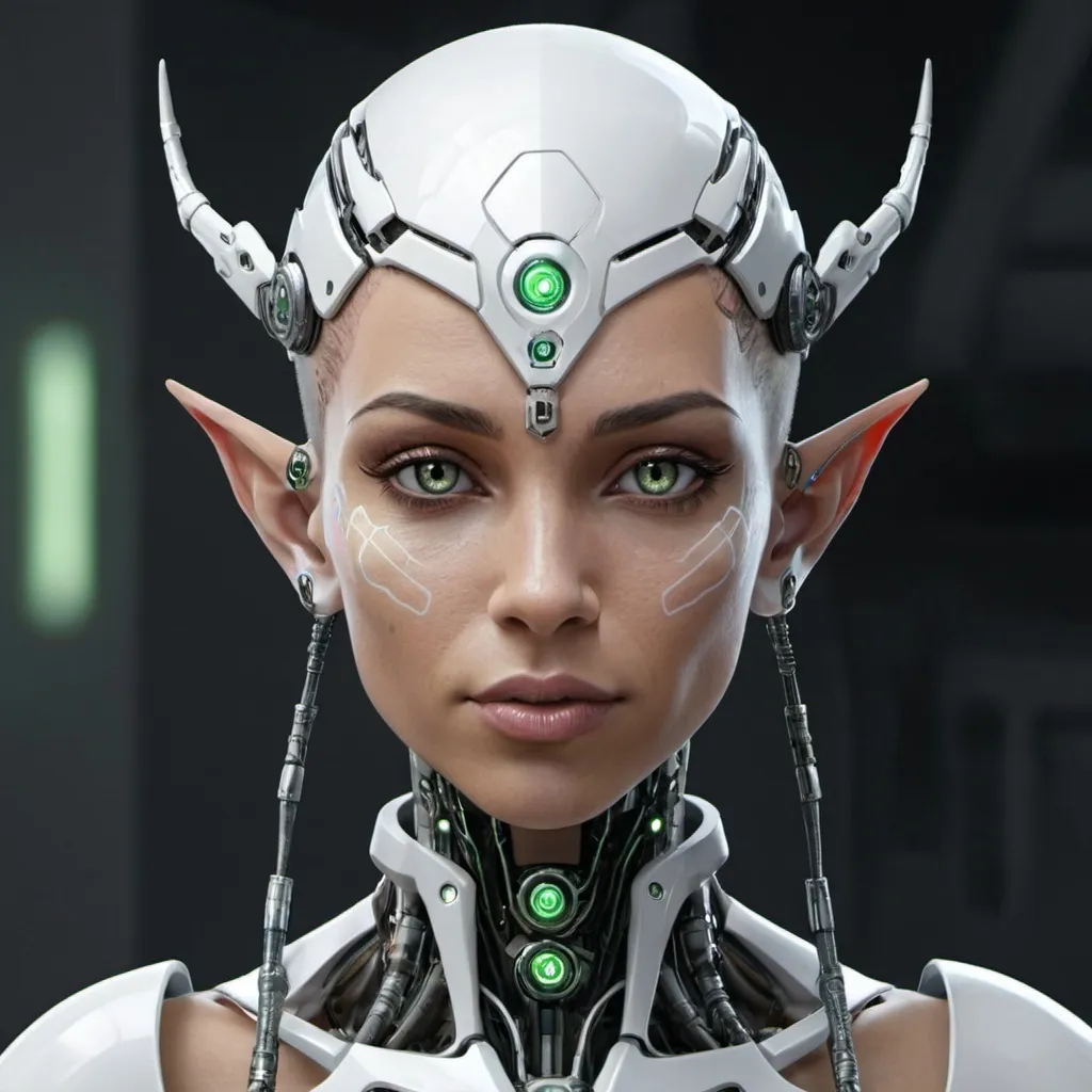 Prompt: Cyborg elf