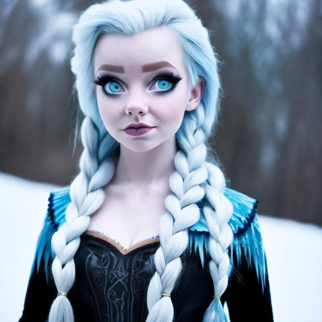 Prompt: scandinavian baddie
 girl cosplaying as frozen 



