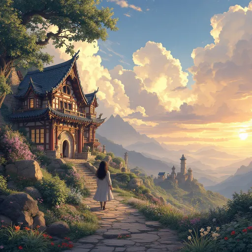 Prompt: Convert this pic to ghibli art