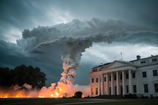 Prompt: Tornado destroying the Whitehouse

